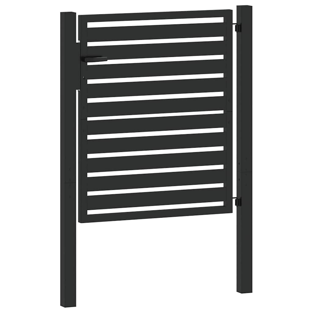 Gartentor Abschließbar Schwarz 100x100 cm Aluminium