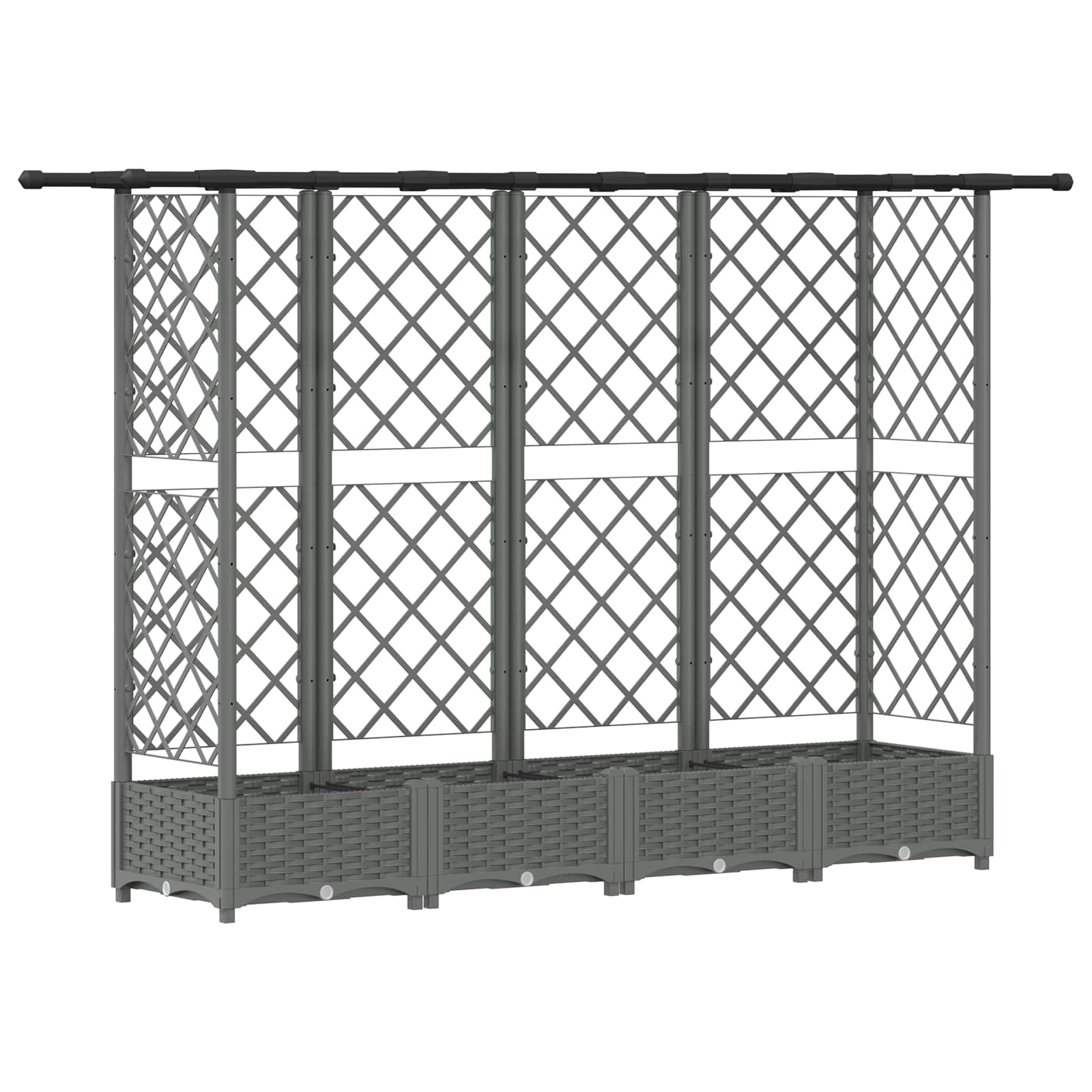 Hochbeet mit Rankgitter und Dach Braun 124 x 40 x 123 cm PP