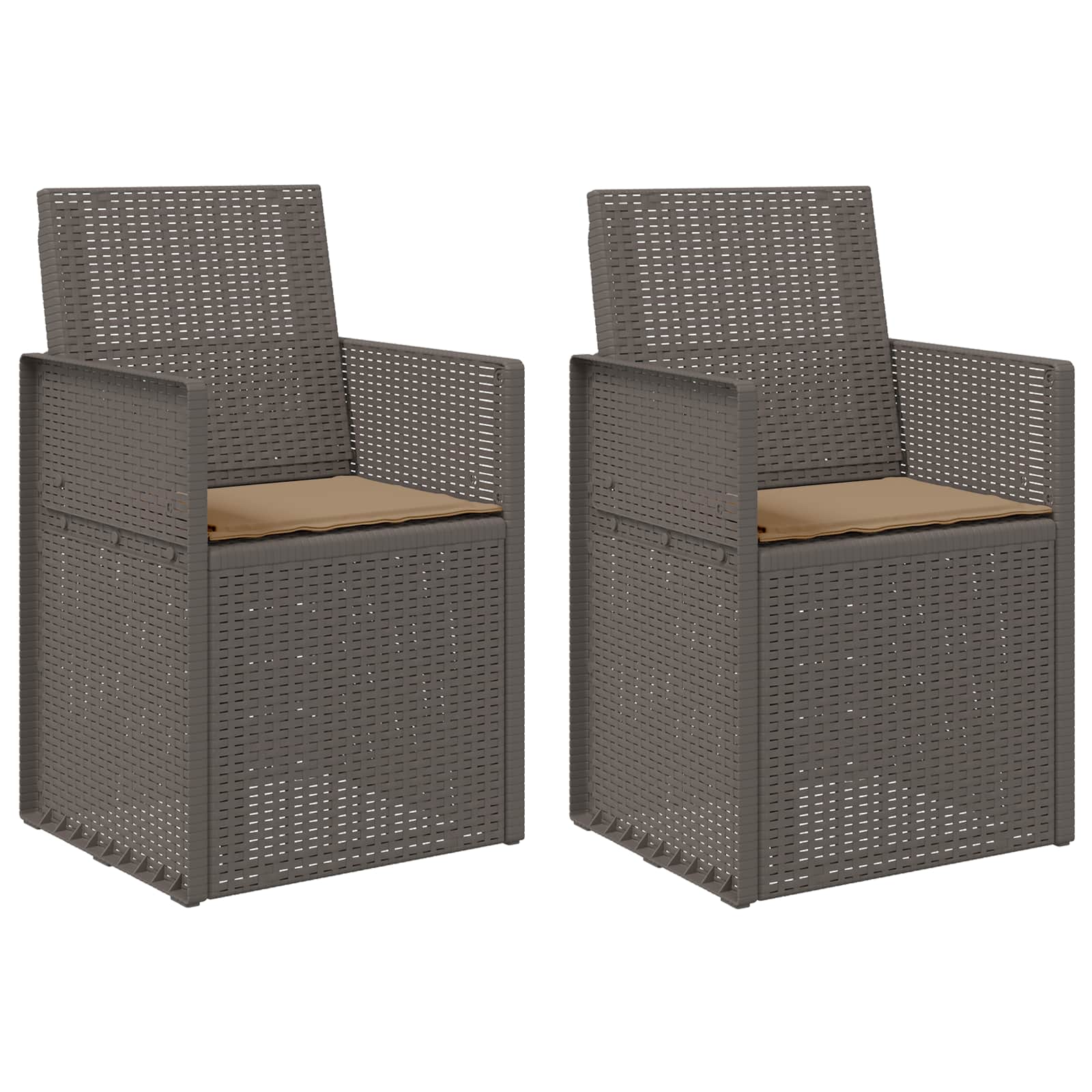 Garten Esszimmerstühle 2 pcs Weiß und Hellgrau PP