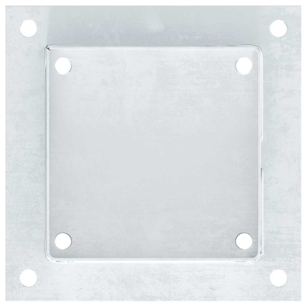 Pfostenträger Quadratisch 4Stk. Silber 46x46mm Verzinkter Stahl
