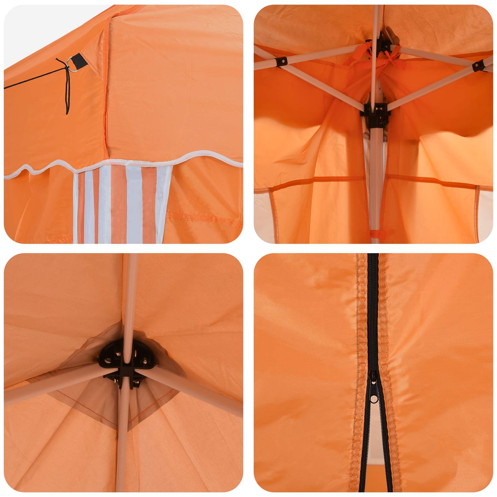 Pop-up Partyzelt 288 x 288 x 245 cm Creme Oxford-Stoff
