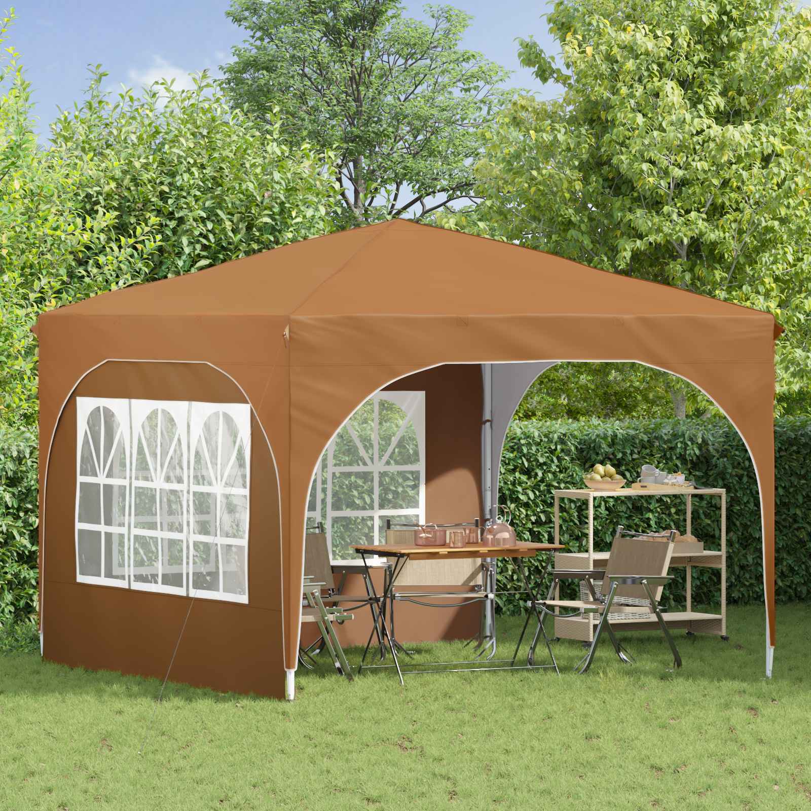 Pop-up Partyzelt 290 x 290 x 245 cm Creme