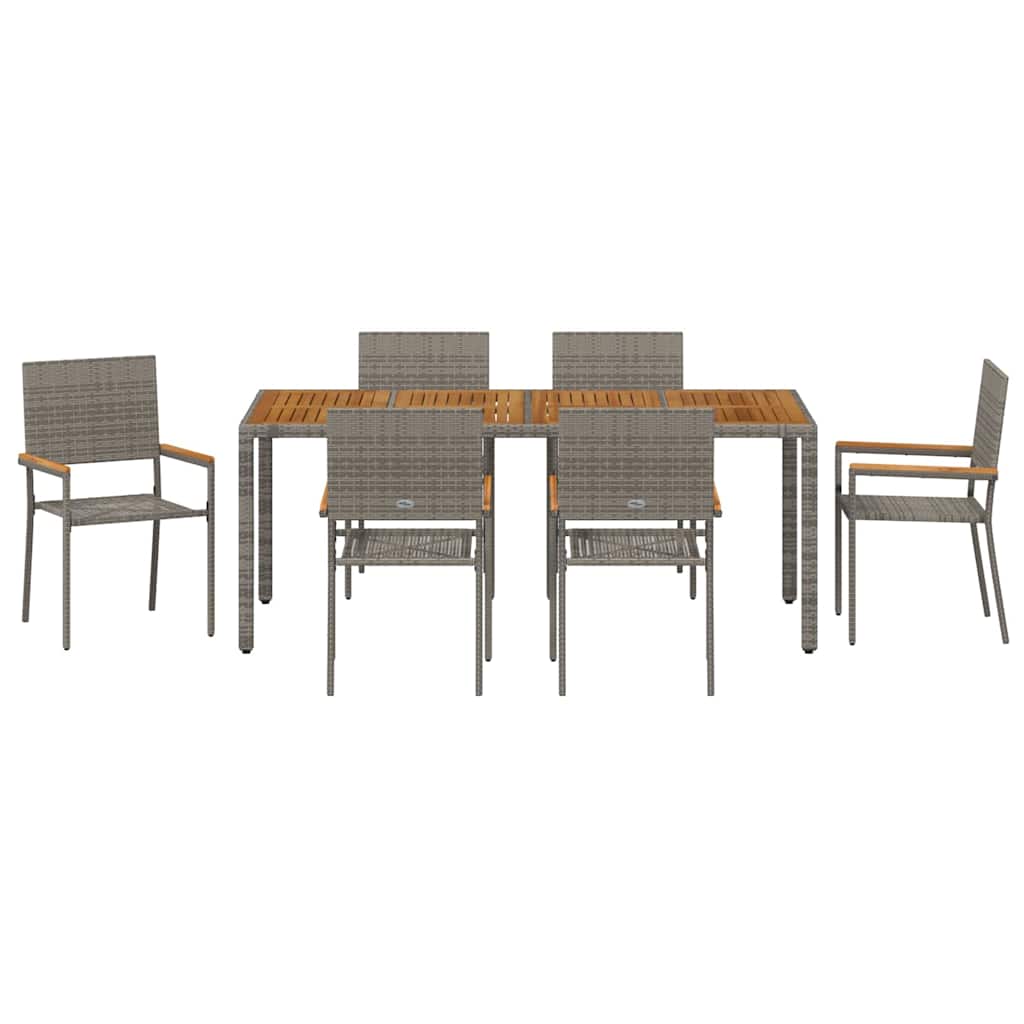 Garten Essgruppe 3 pcs Schwarz Poly-Rattan