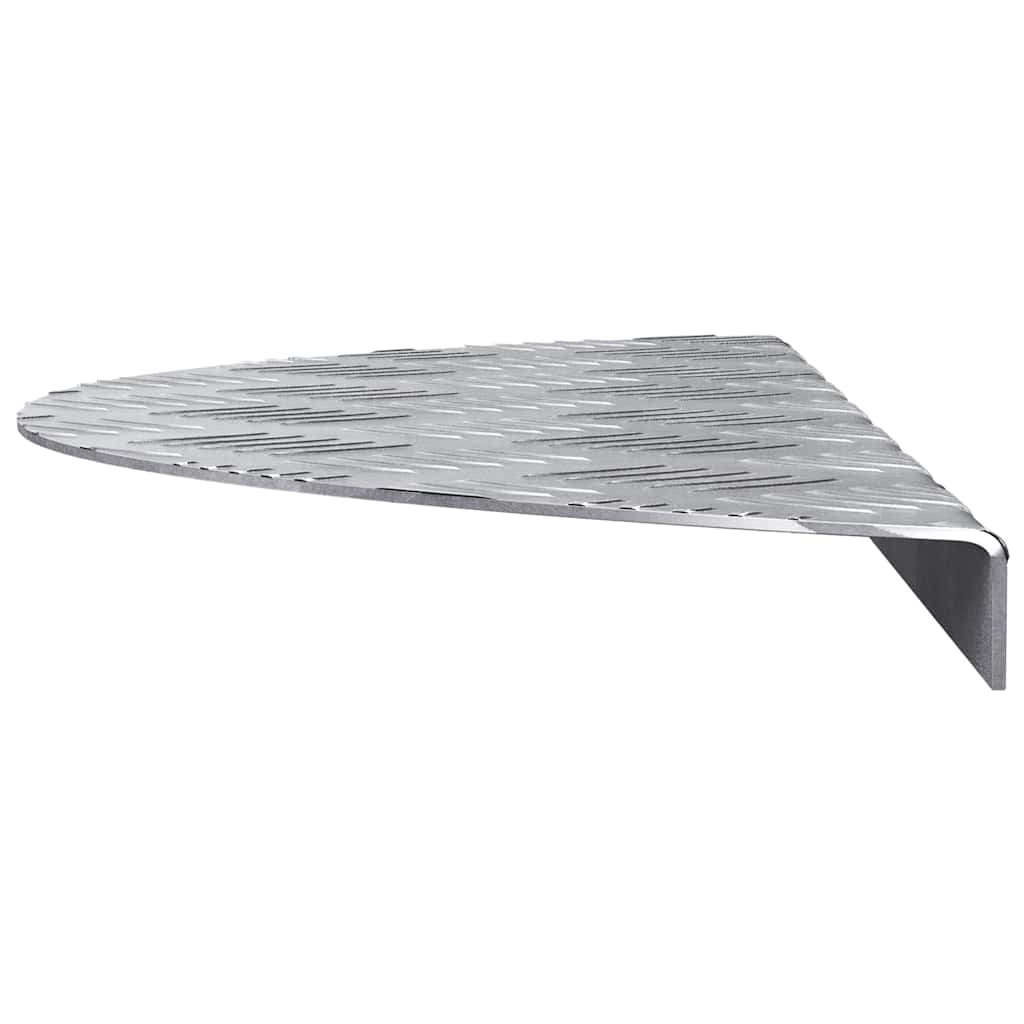 Treppe Tritt Halbmond 5 pcs Silber 60 x 18 x 2,5 cm Aluminium