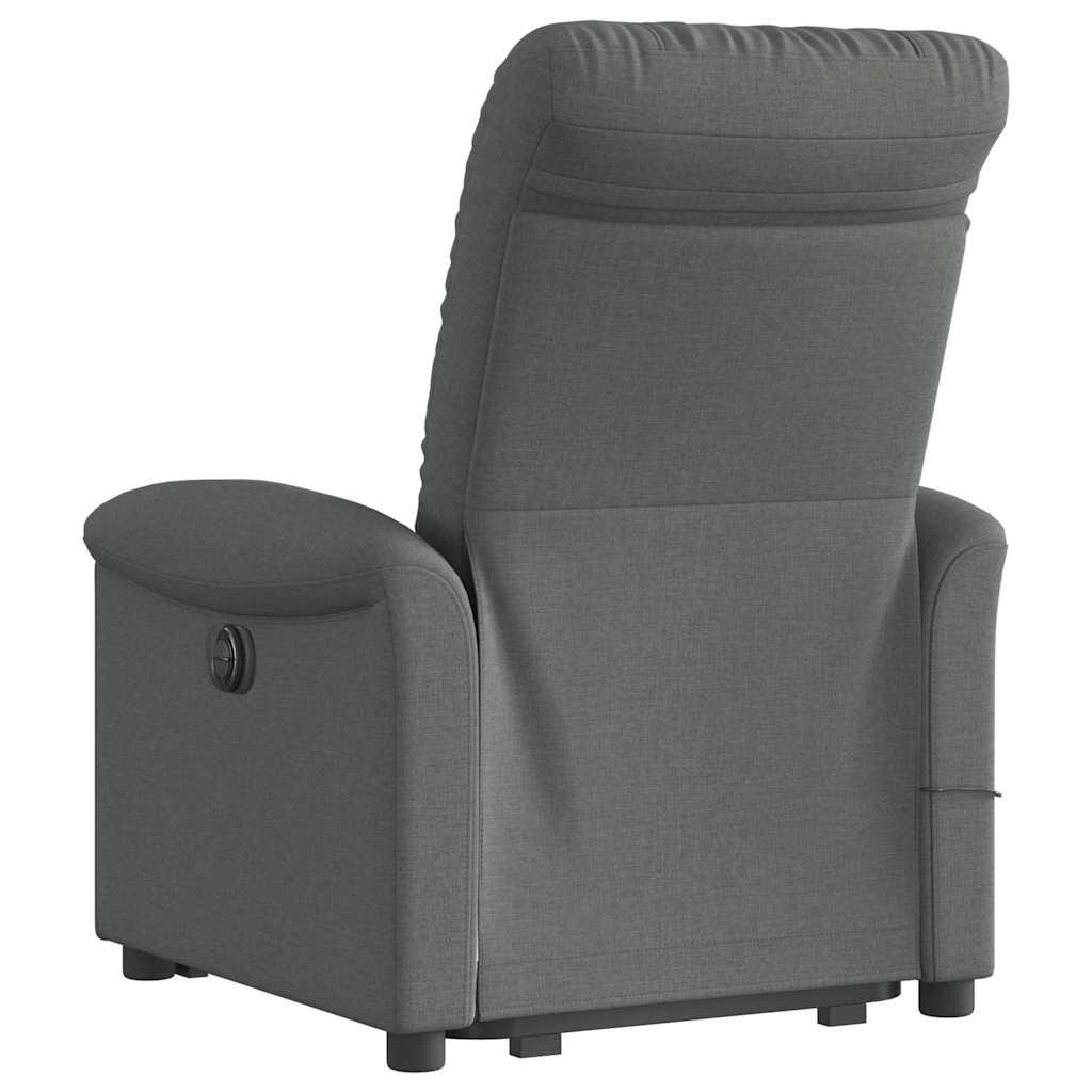 Massagesessel mit Aufstehhilfe Hellgrau Stoff