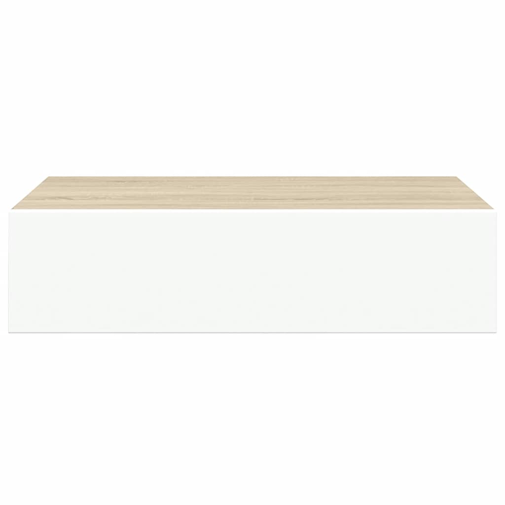 Wandregal mit Schublade Weiß 40x23,5x10 cm MDF