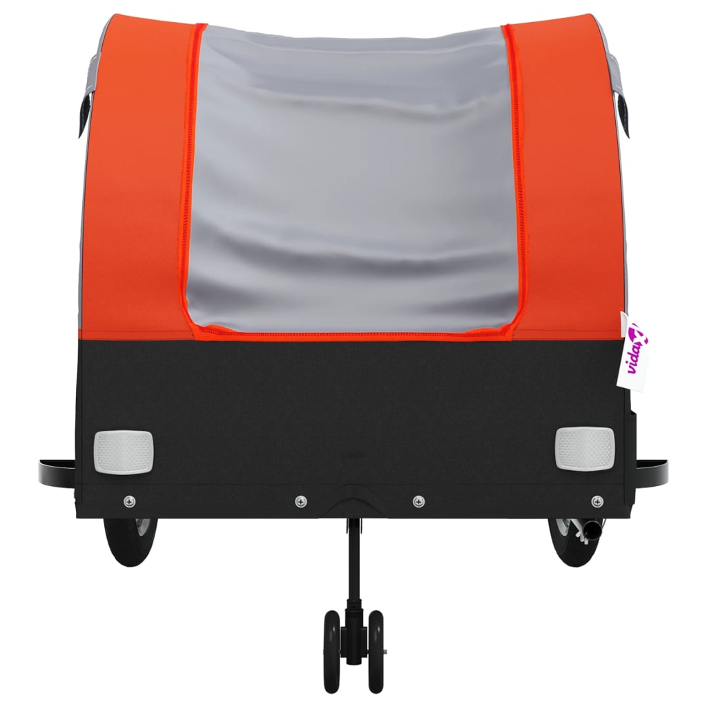 Fahrradanhänger Schwarz und Orange 30 kg Eisen