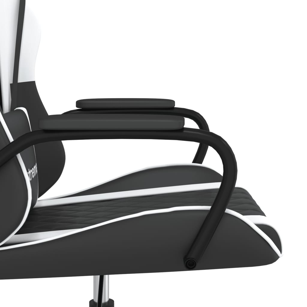 Gaming-Stuhl mit Massagefunktion Schwarz und Blau Kunstleder