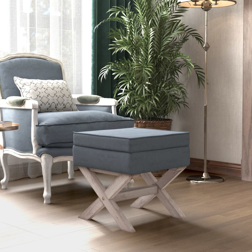 Hocker mit Stauraum Dunkelgrau 45x45x49 cm Stoff