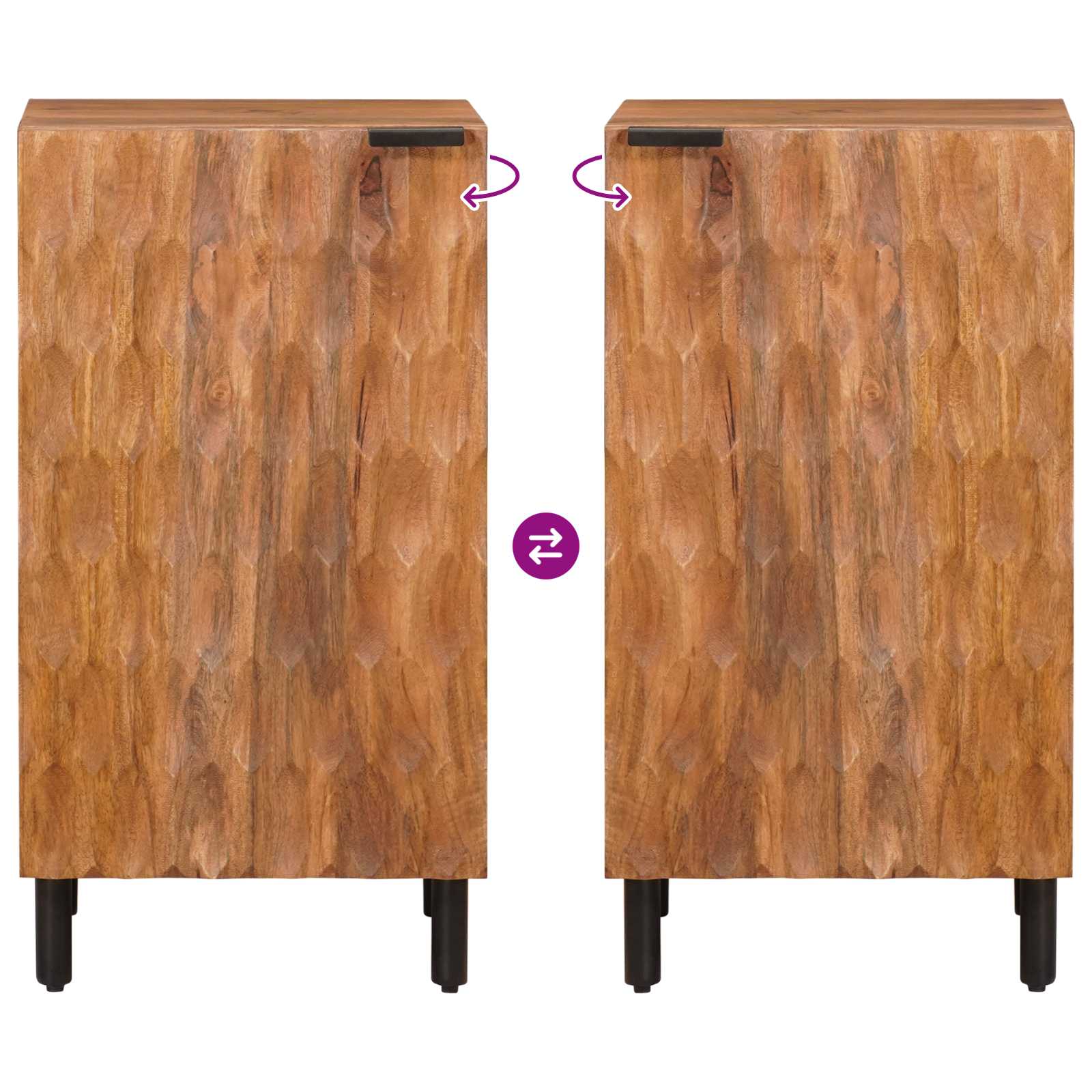 Sideboard mit Tür Weiße gewaschene Oberfläche 40 x 33 x 75 cm