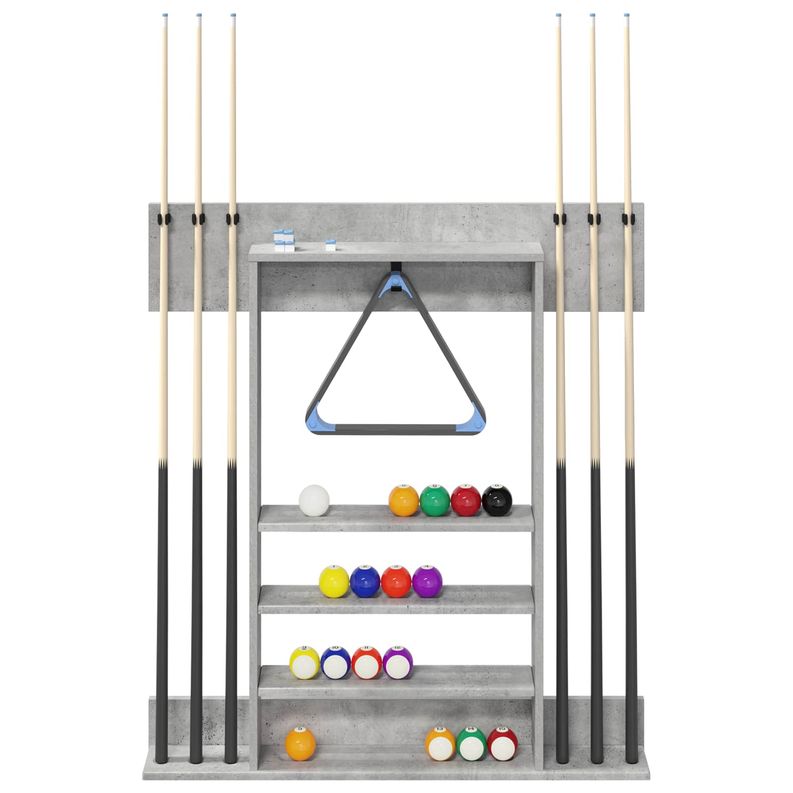 Billardqueue-Ständer Holzwerkstoff 93 x 12 x 103 cm Weiß