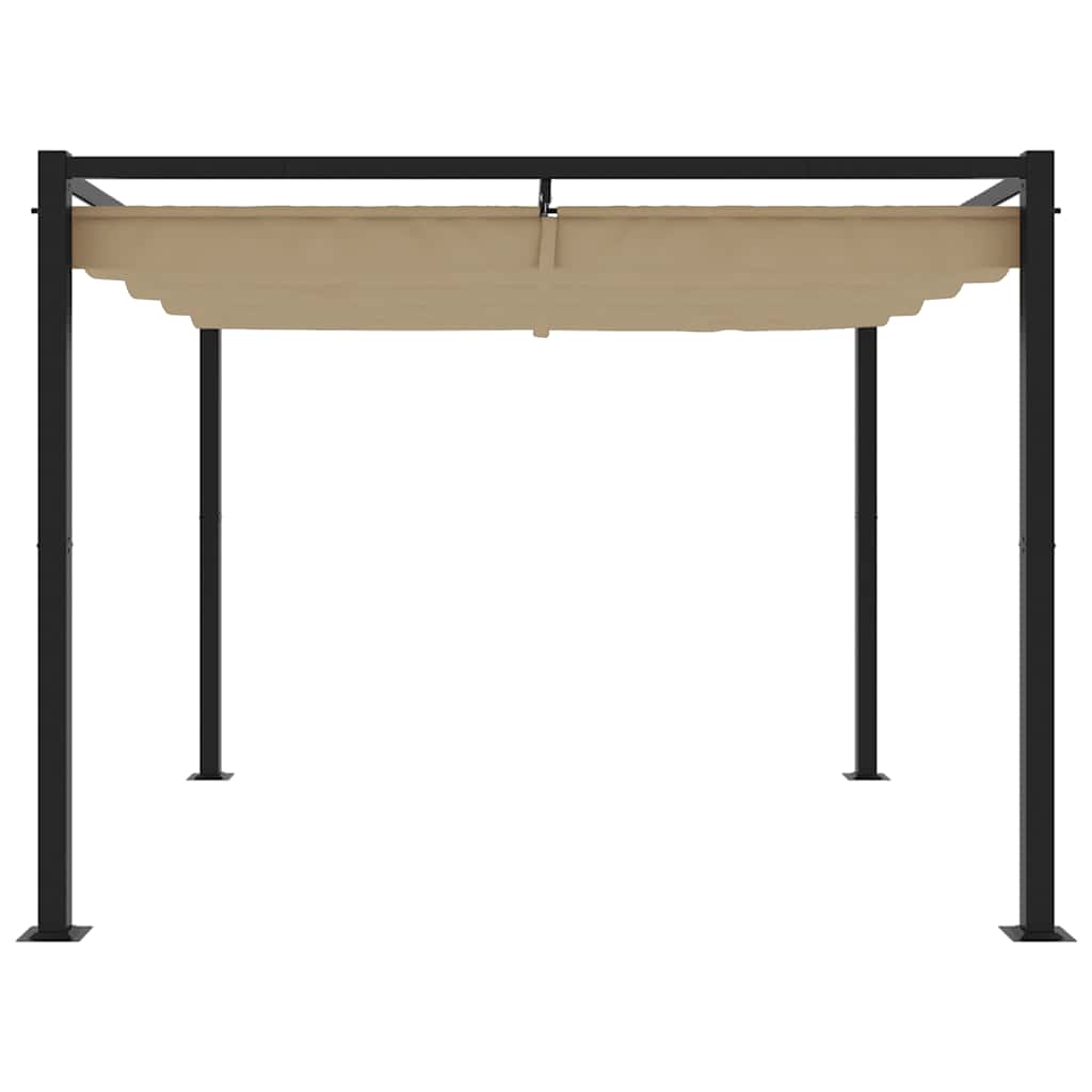 Pavillon mit Netzwände Creme 3x3 m Stahl