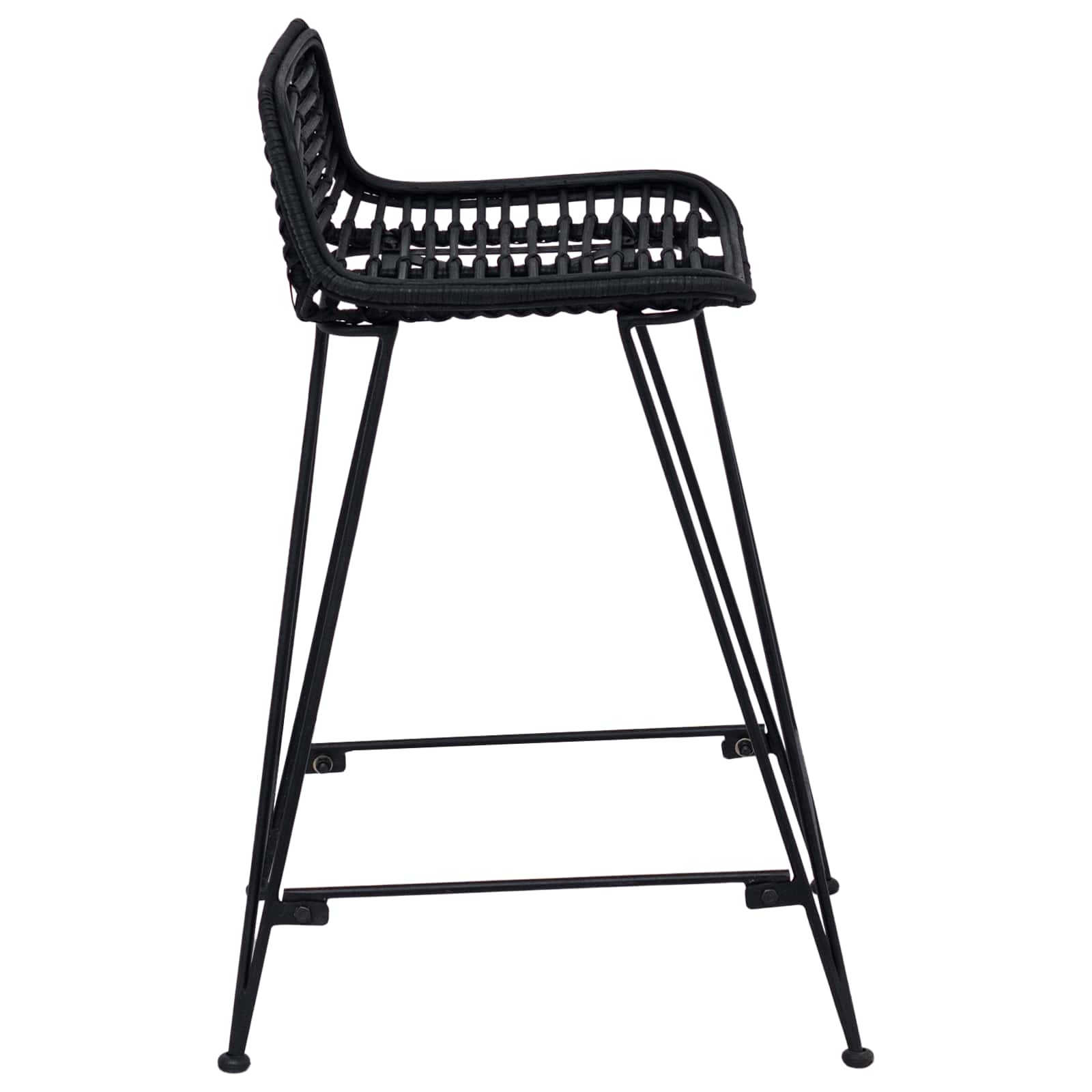 Barhocker 2 pcs Natur 44 x 45 x 76 cm Rattan und Stahl