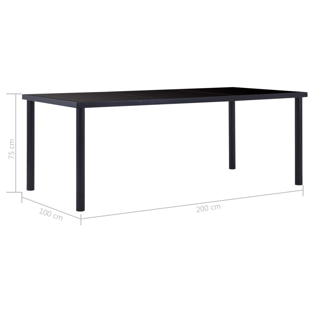 Esstisch Schwarz 120 x 60 x 75 cm Hartglas