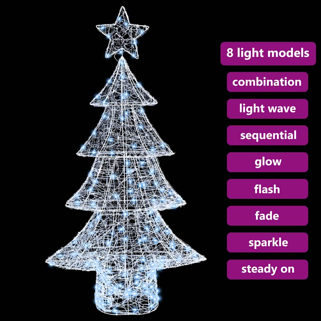 Weihnachtsbaum mit 100 LEDs Warmweiß 120 cm Acryl