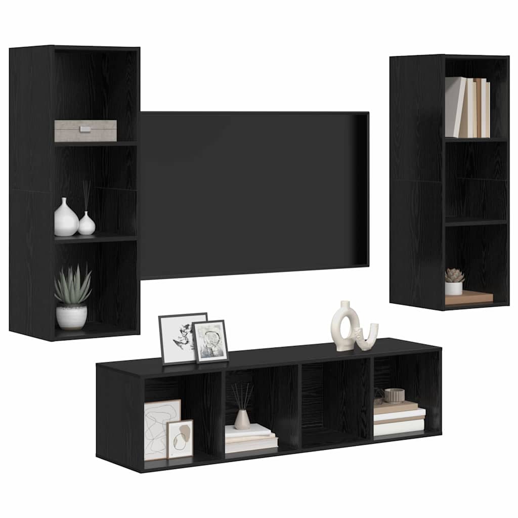 3-tlg. TV-Schrank-Set Weiß Holzwerkstoff