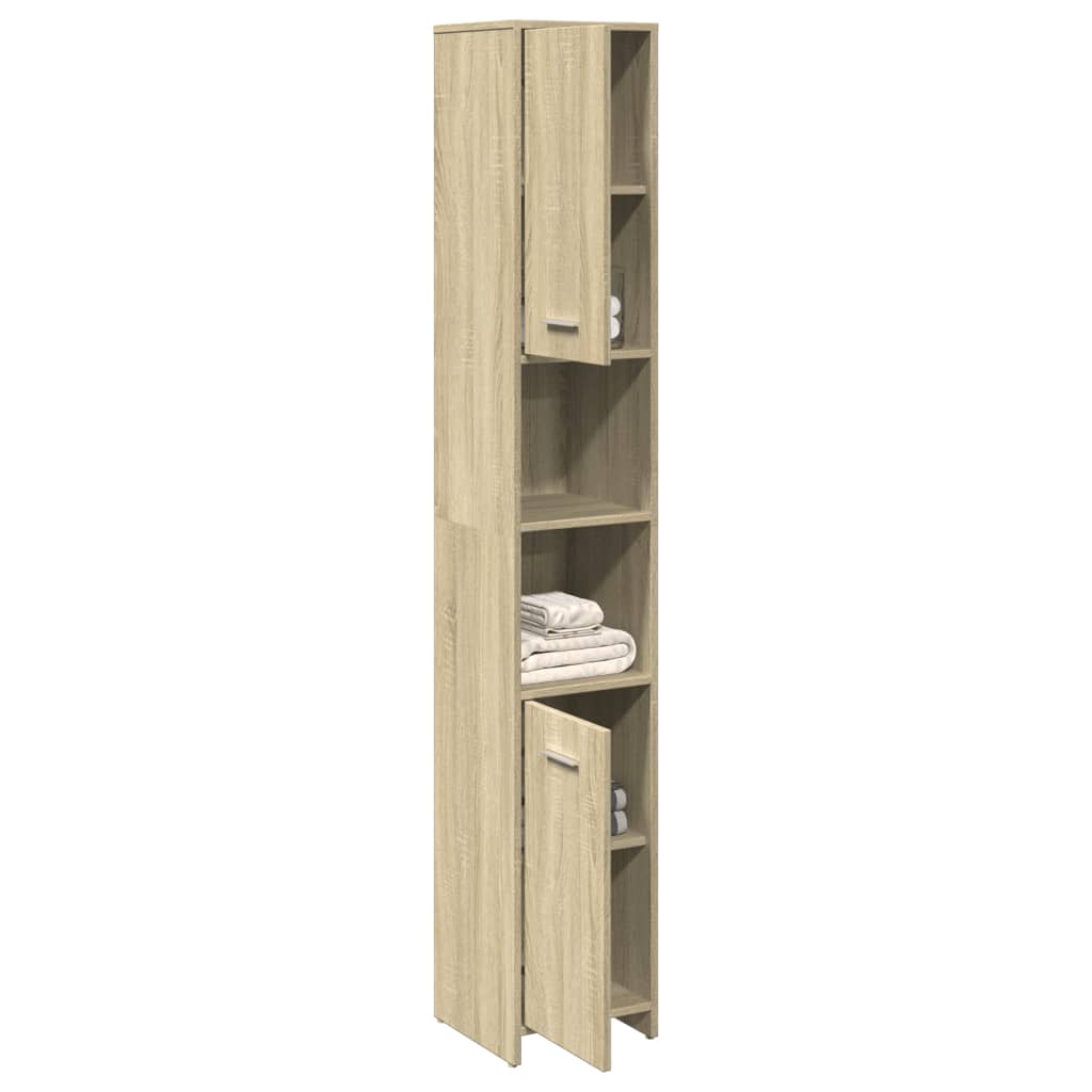 Badezimmerschrank Weiß 30x30x183,5 cm Holzwerkstoff