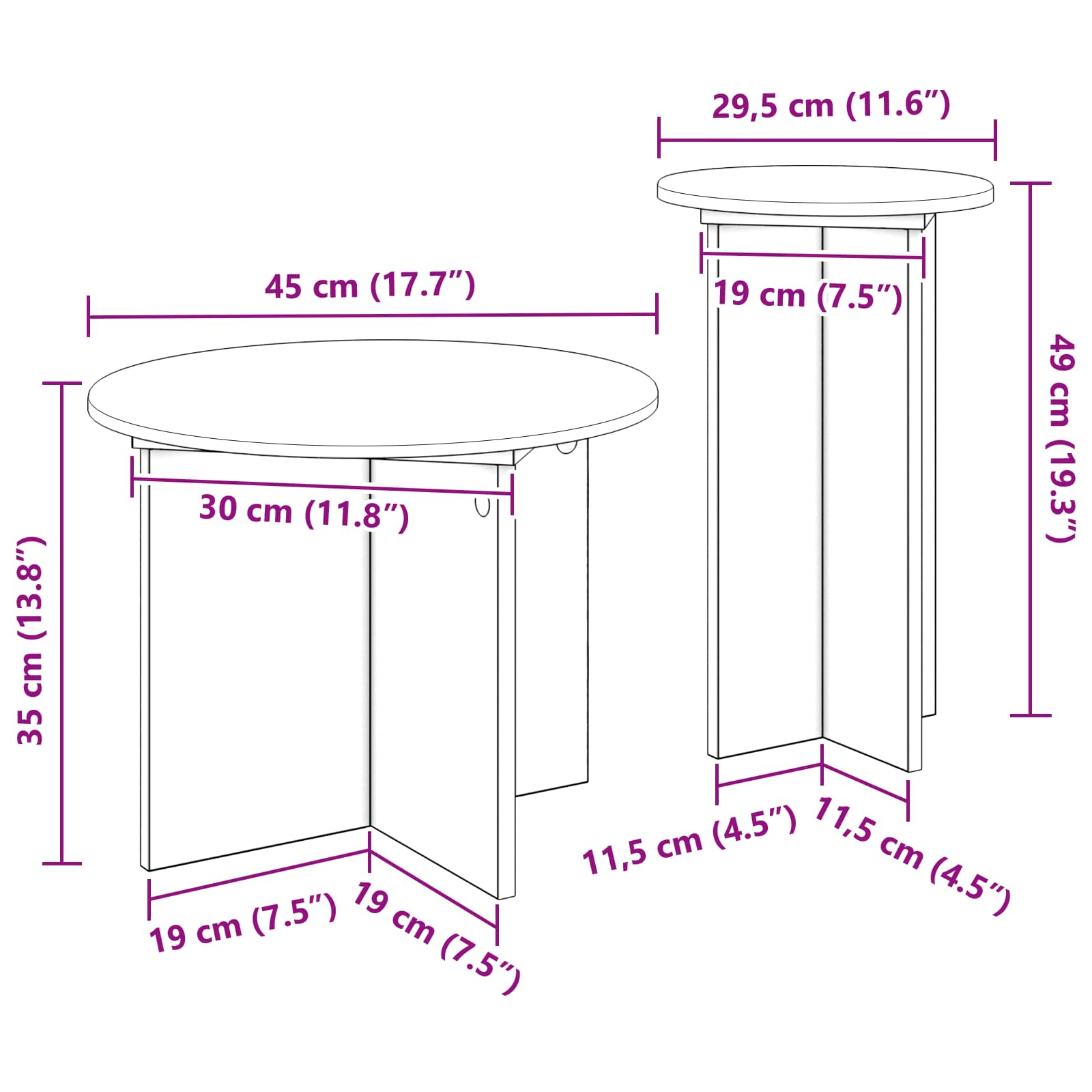Beistelltisch-Set mit Speicher 2 pcs Weiß Holzwerkstoff