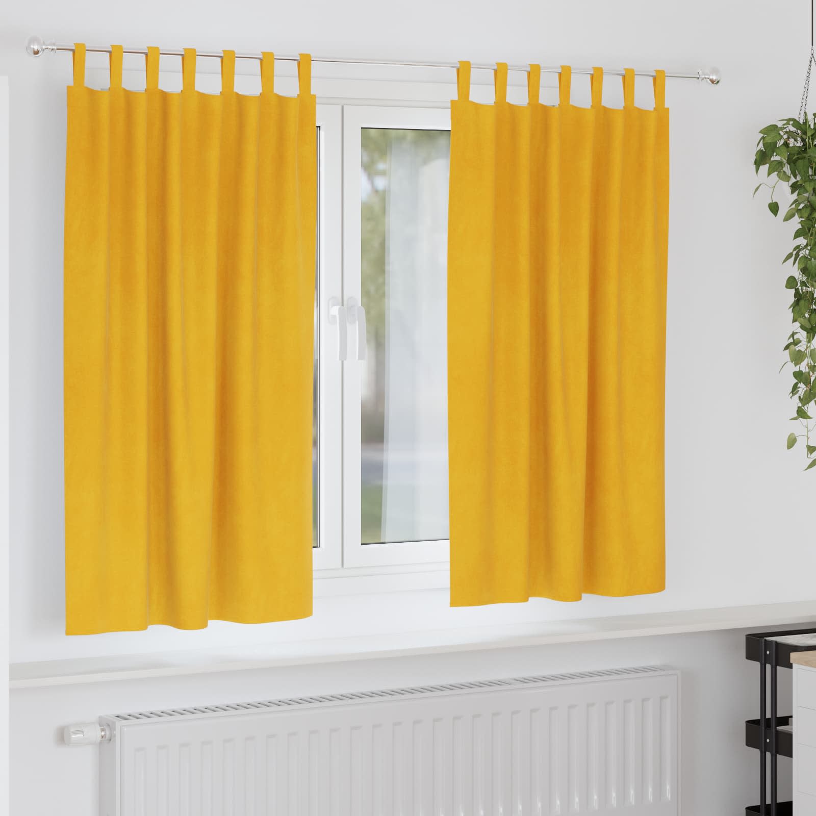 Verdunkelungsvorhänge 2 pcs Schwarz 140 x 140 cm Samt