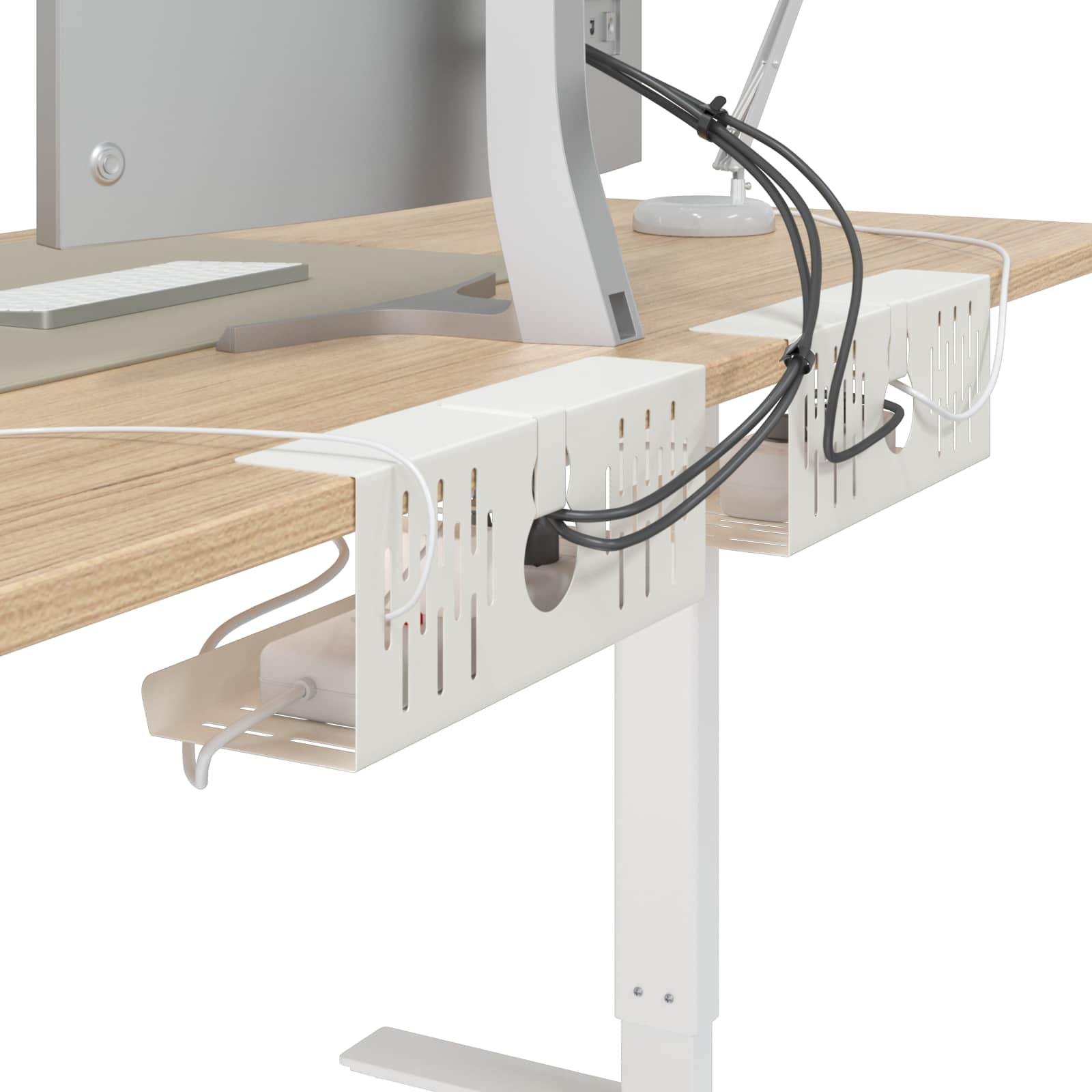 Unter dem Schreibtisch Kabelmanagement Tray 2 Stk. Anthrazit