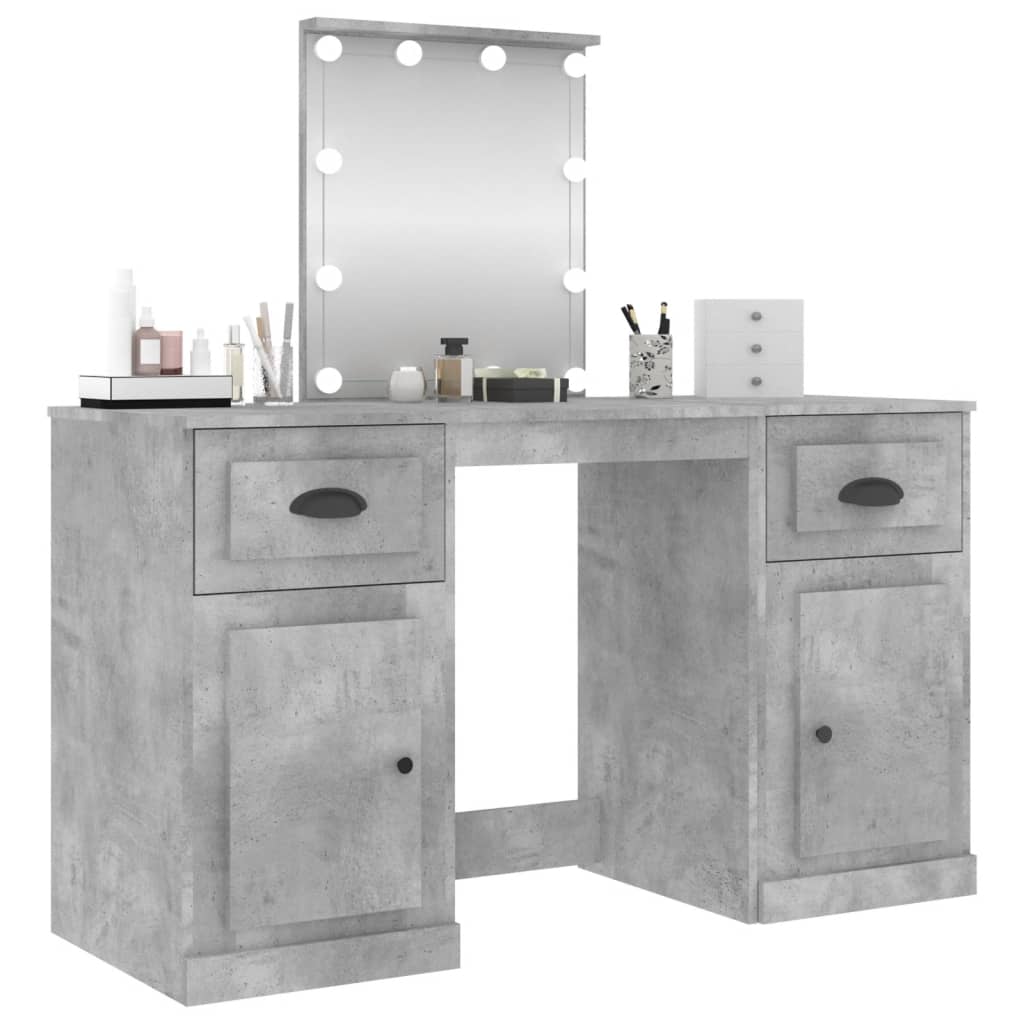 Schminktisch mit LED-Leuchten Sonoma-Eiche 130x50x132,5 cm