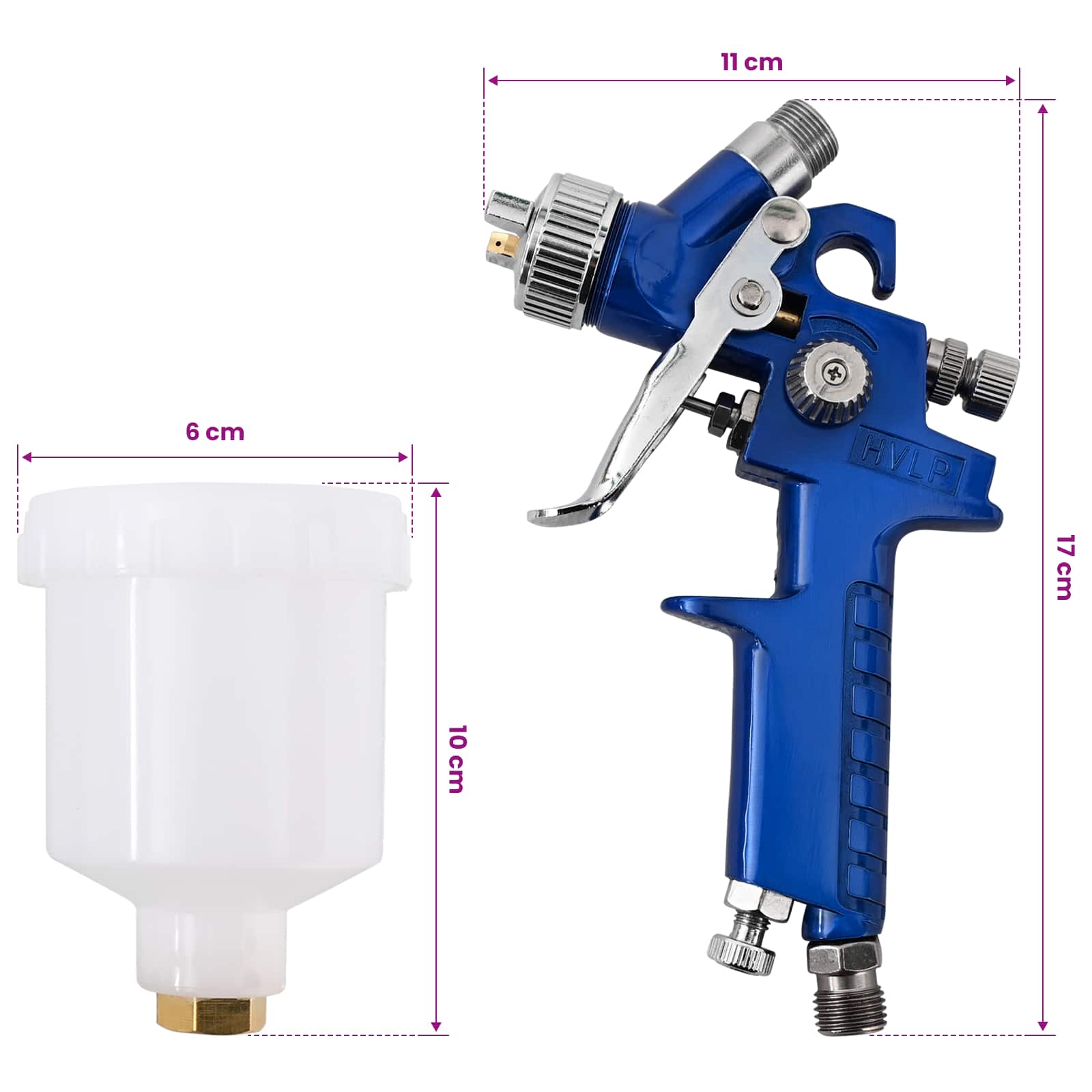 HVLP Farbspritzpistolen Kits 125 ml Becher 0,8 mm Düse 125 ml