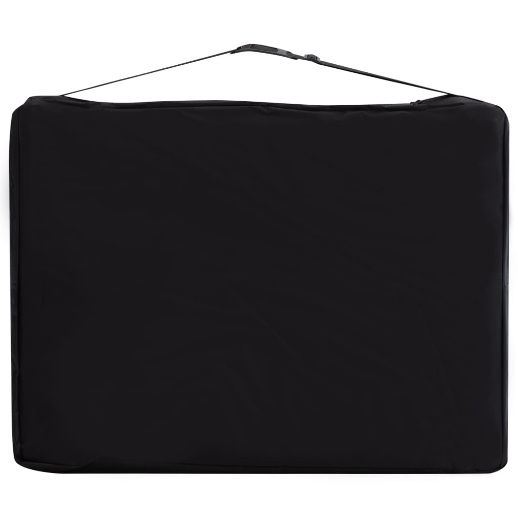 Massageliege Klappbar 4-Zonen Aluminiumgestell Schwarz und Rosa