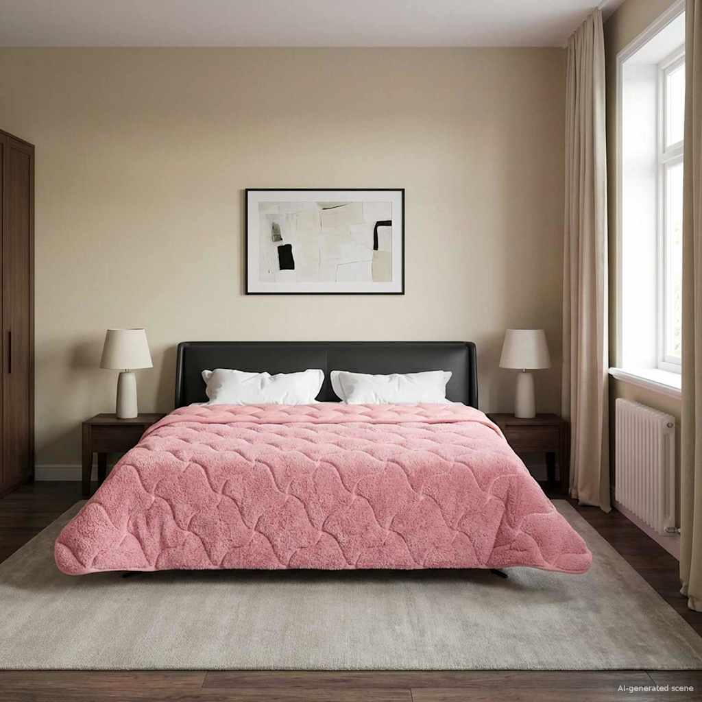 Sommerdecke Anthrazit 135 x 200 cm Mikrofaser und Teddy-Fleece