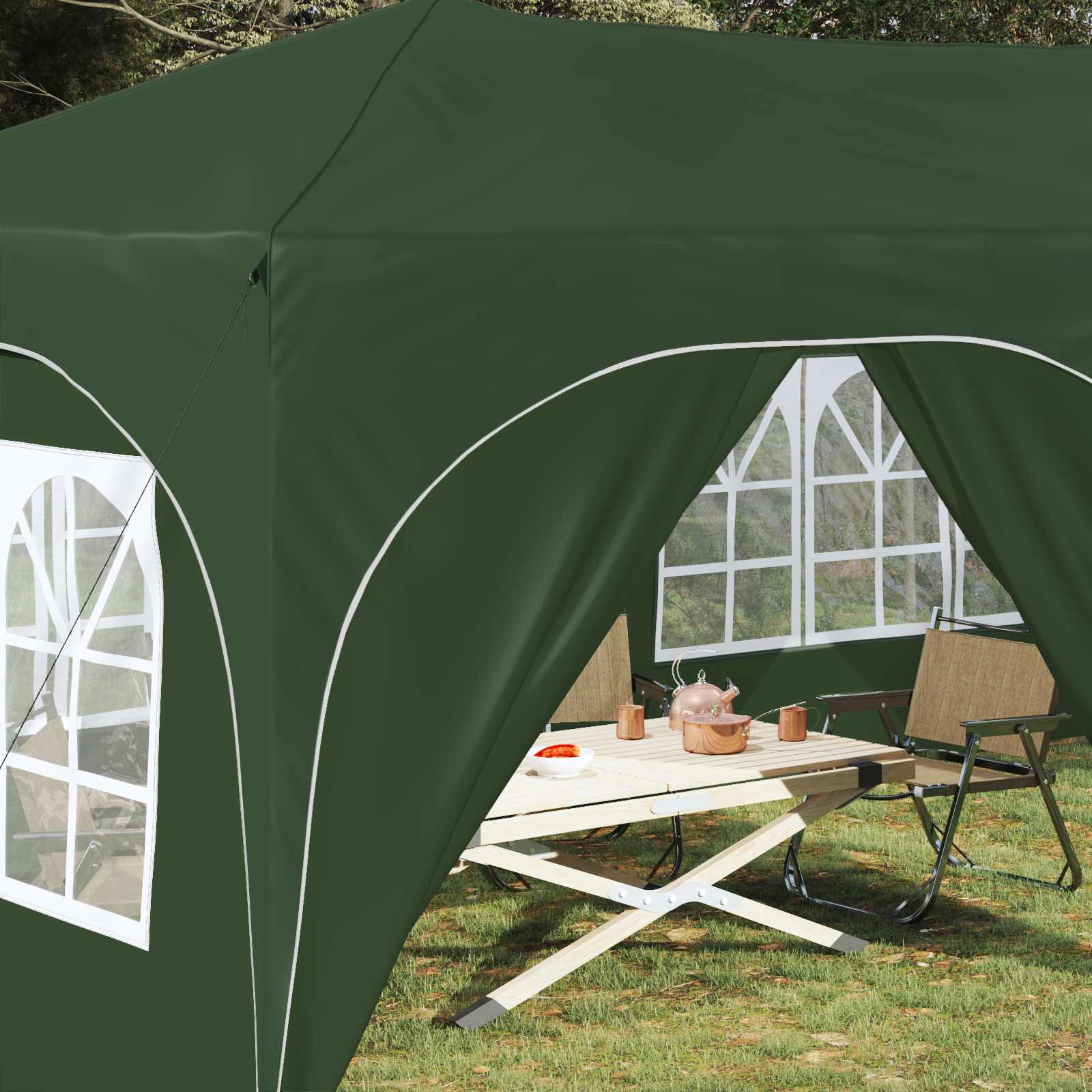 Pop-up Partyzelt 575 x 288 x 245 cm Creme Oxford-Stoff