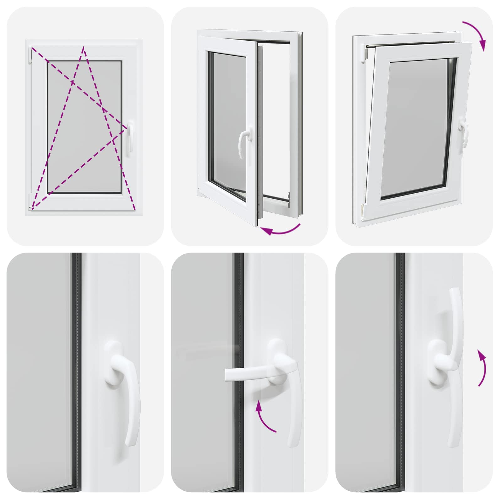 Kellerfenster RISOR 50 x 50 cm PVC und Glas Weiß