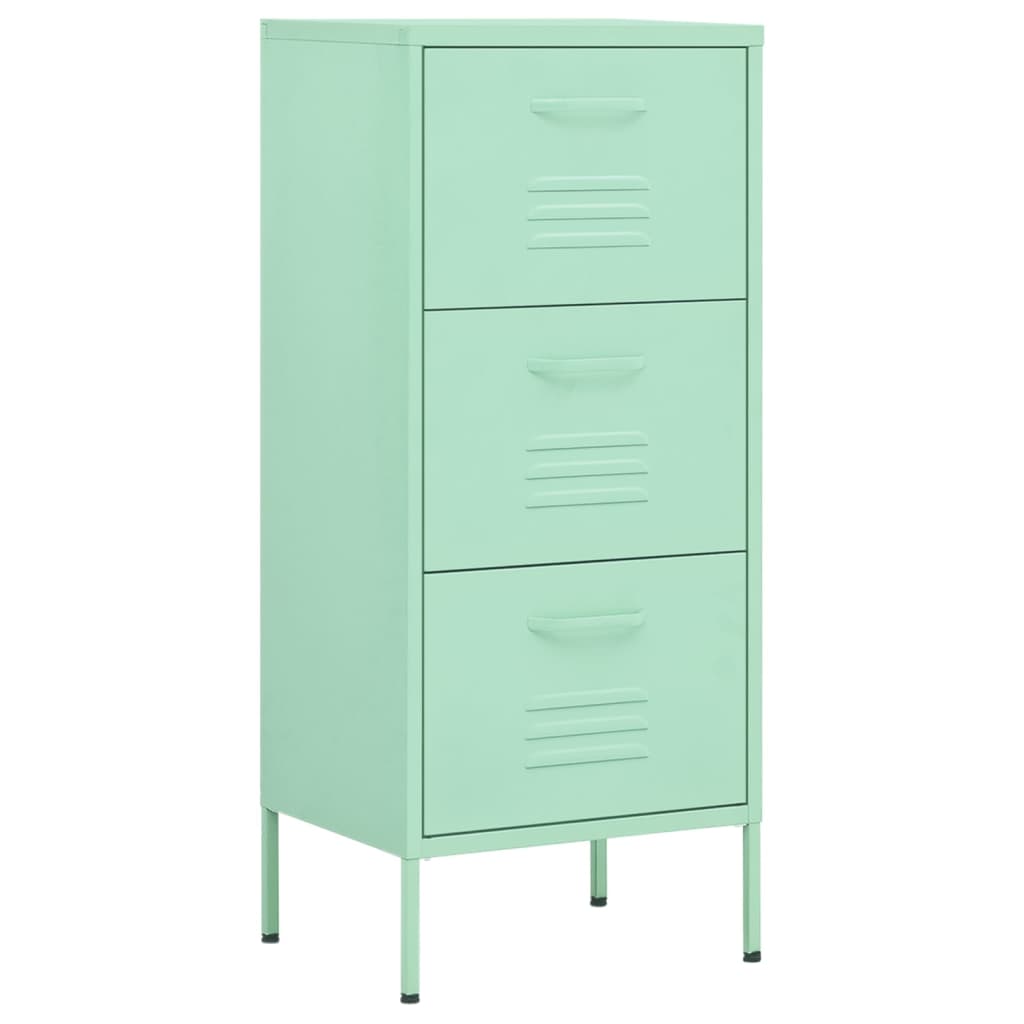 Beistellschrank Olivgrün 42,5x35x101,5 cm Stahl