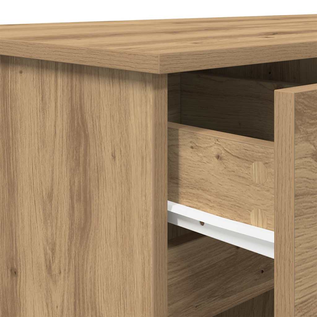 Schreibtisch mit Schubladen Weiß 140 x 49 x 76 cm Holzwerkstoff