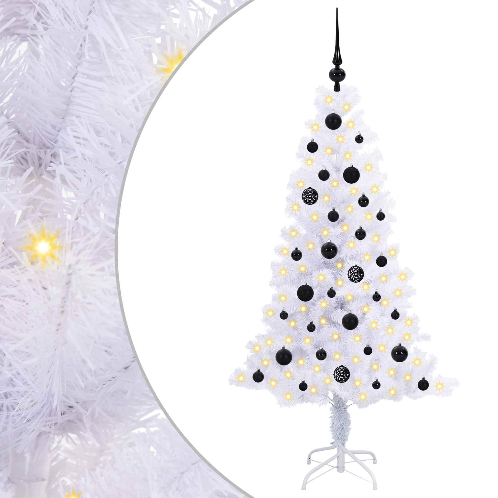 Künstlicher Weihnachtsbaum Weiß 120 cm PVC und Stahl