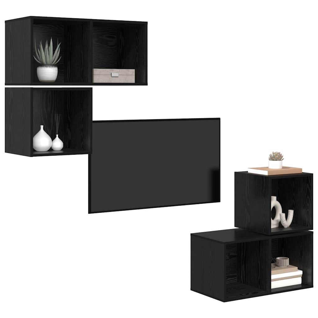 4-tlg. TV-Schrank-Set Weiß Holzwerkstoff