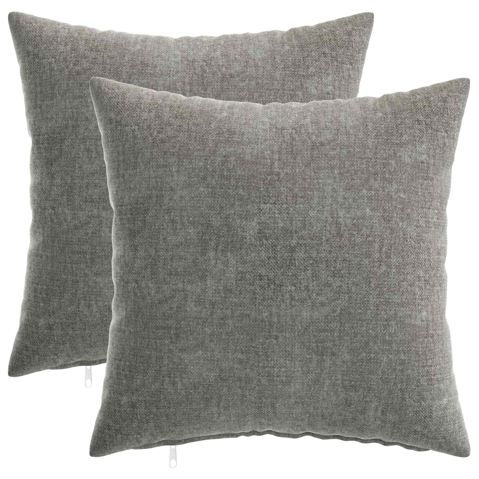 Kissenbezug 6 Stk. HEERLEN Dunkelgrau 30 x 30 cm Chenille-Stoff