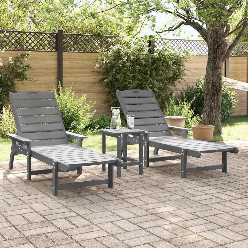 Sonnenliege 2 pcs Weiß 195,5 x 53 x 98,5 cm Polyethylen
