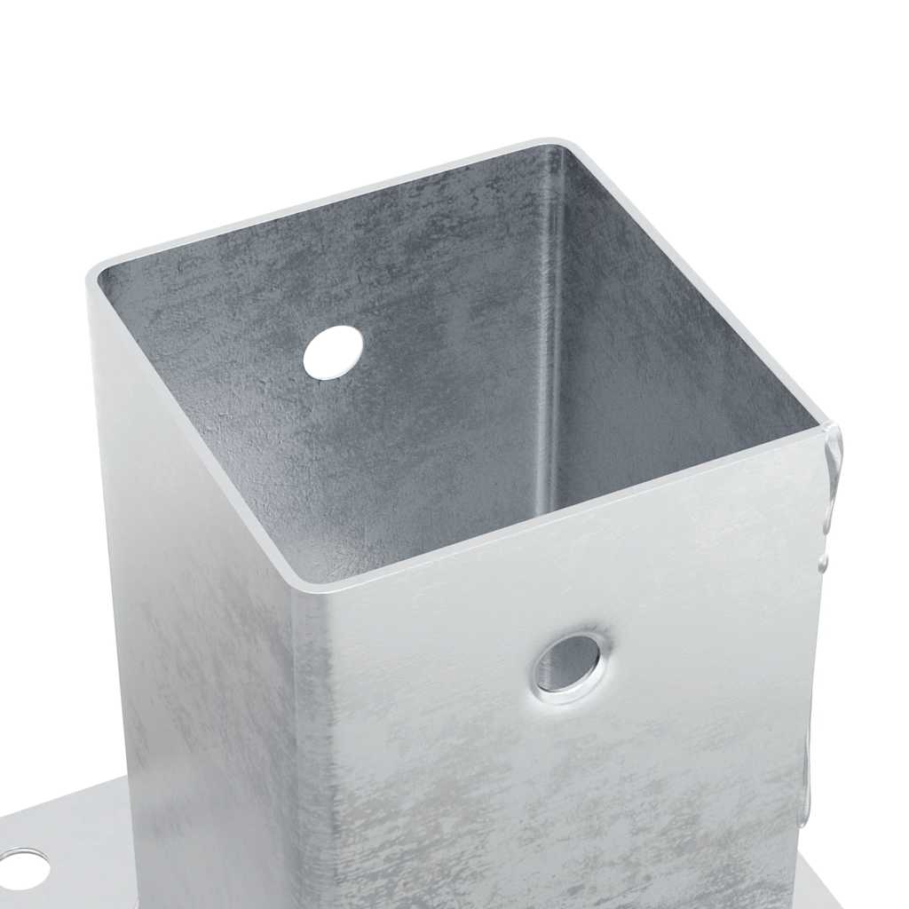 Pfostenträger Quadratisch 4Stk. Silber 46x46mm Verzinkter Stahl
