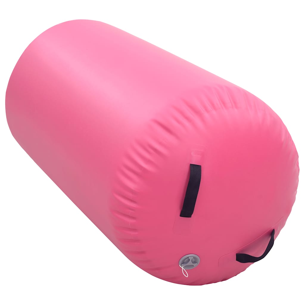 Aufblasbare Gymnastik-Rolle mit Pumpe 100x60 cm PVC Rosa