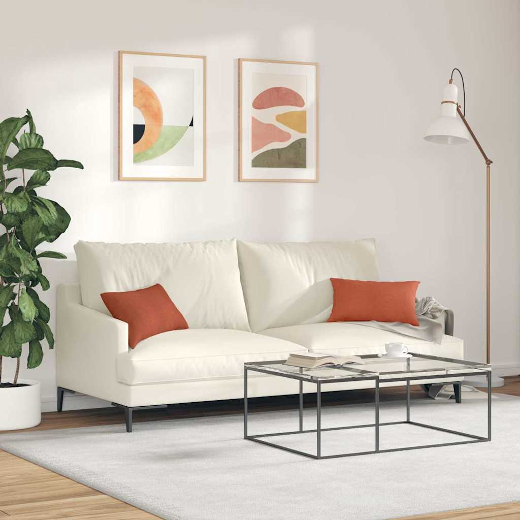 Sofakissen 2 Stück Hellgrau 50 x 30 cm Cordstoff