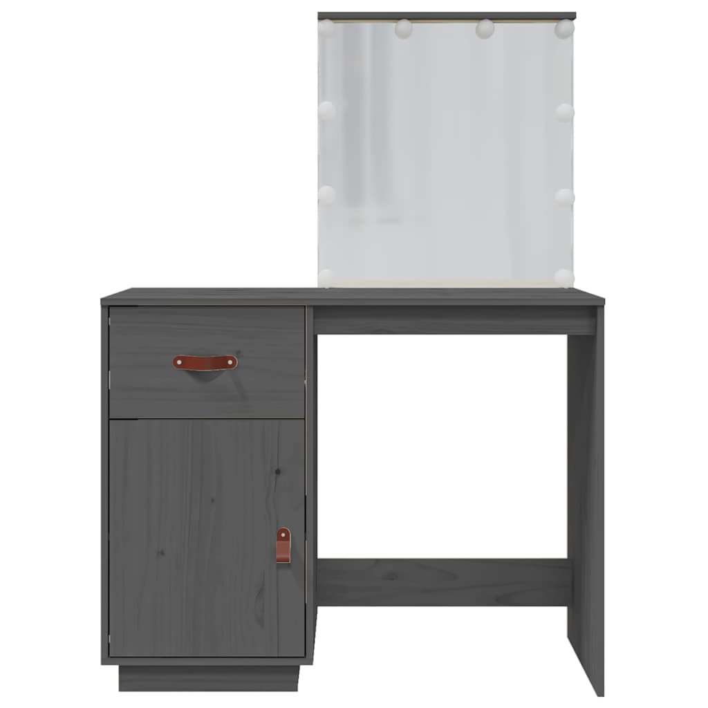 Schminktisch mit LED 95x50x133,5 cm Massivholz Kiefer