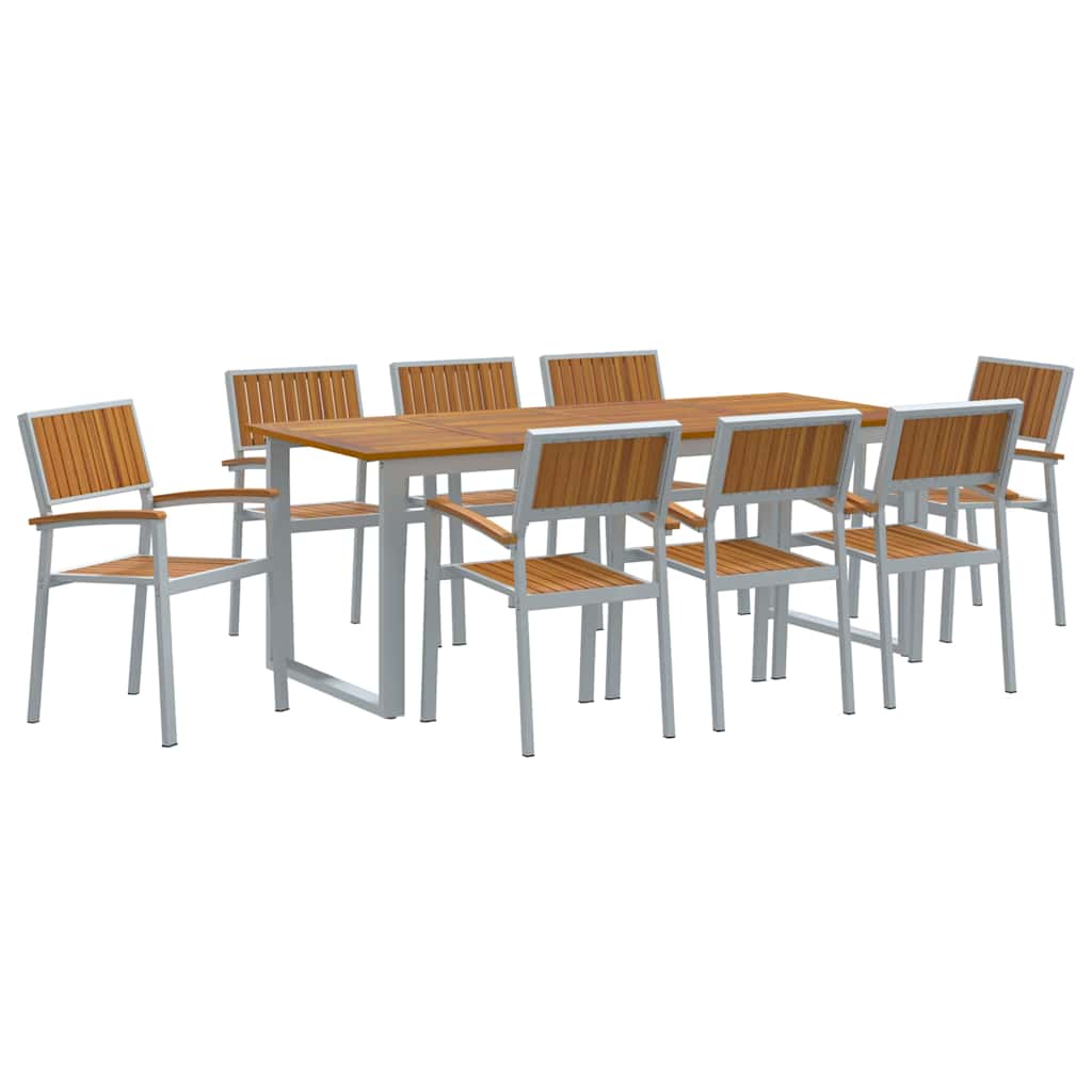Garten Essgruppe 5 pcs Grau Massivholz Akazie