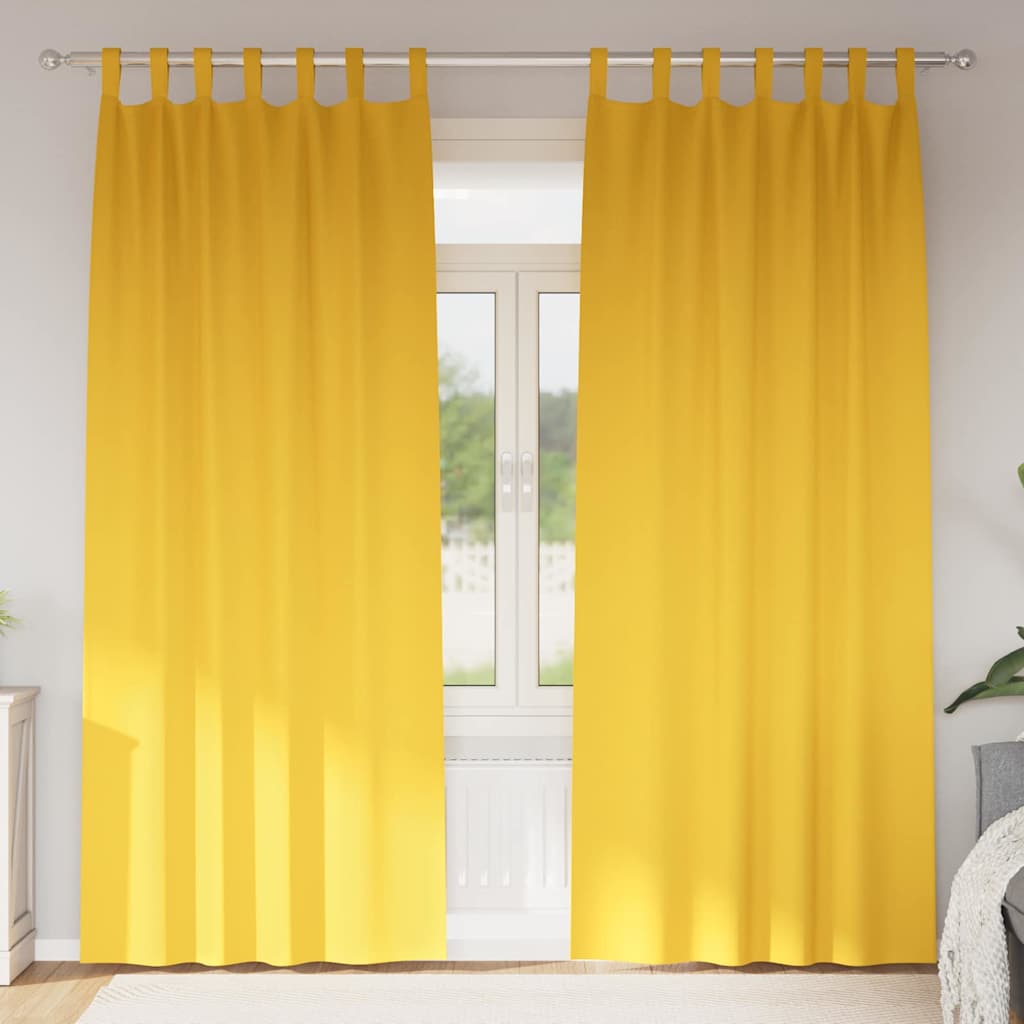 Verdunkelungs-Vorhänge mit Ringen 2 pcs Beige 140 x 140 cm