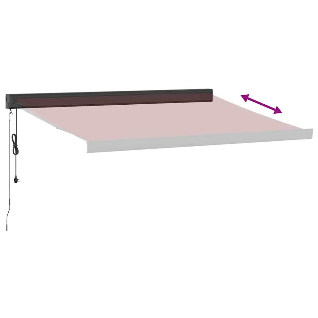 Markise Einziehbar Blau und Weiß 4x3 m Stoff und Aluminium