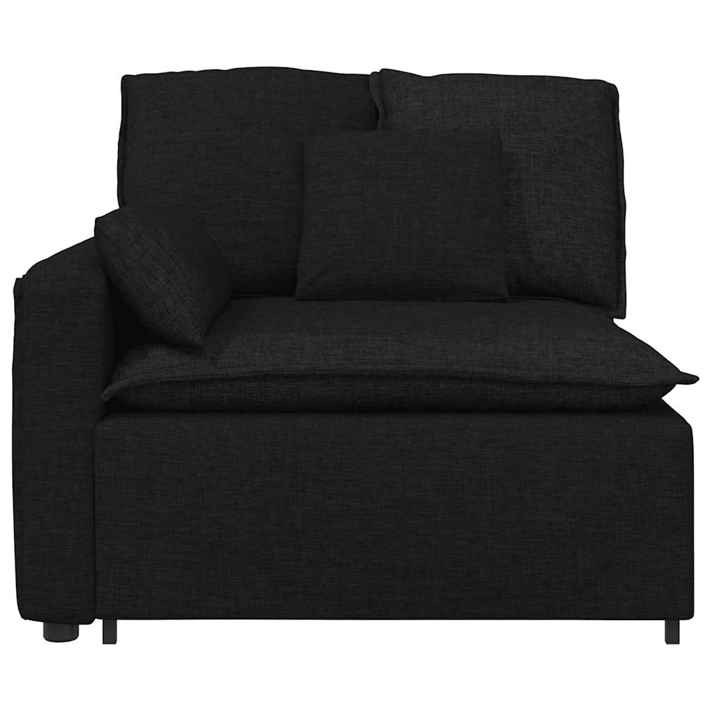 Modulares Sofa Endmodul mit Armlehne Kissen Hellgrau 100 cm