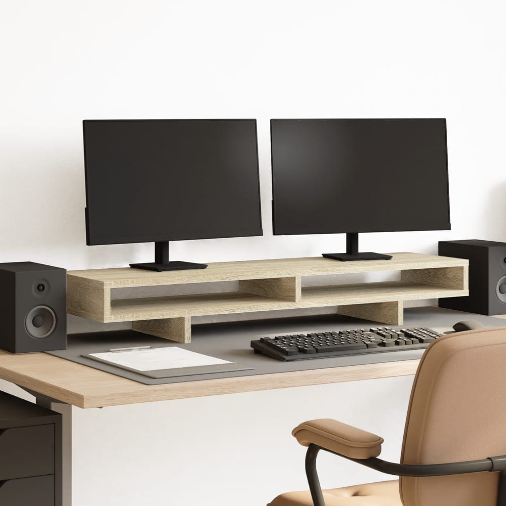 Monitor Halterung Schwarz 100 x 27 x 15 cm Holzwerkstoff