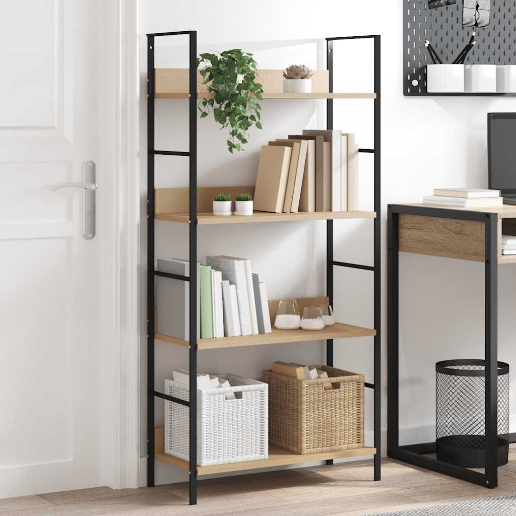 Bücherregal 3 Regalböden Schwarz 60×27,6×90,5 cm Holzwerkstoff