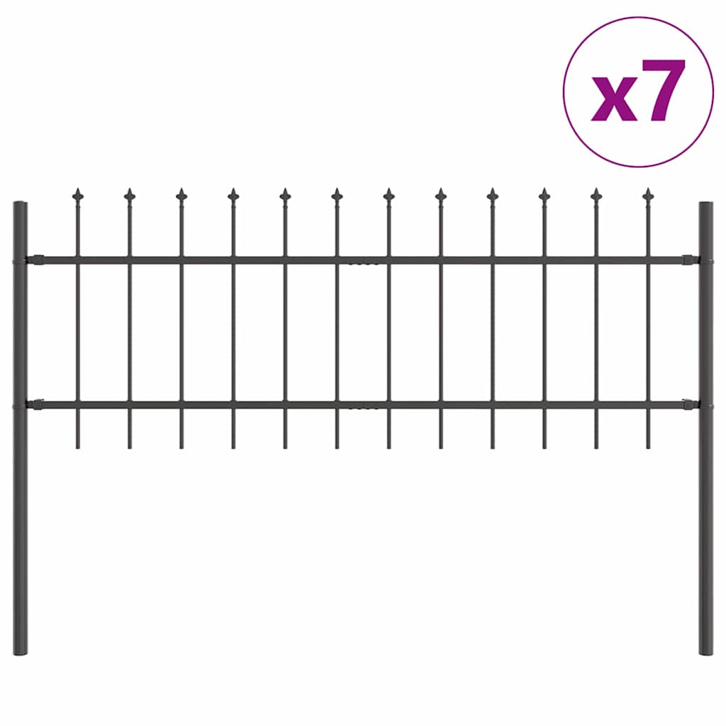 Gartenzaun Woerden mit Speerspitze Stahl 181 x 60 cm Schwarz