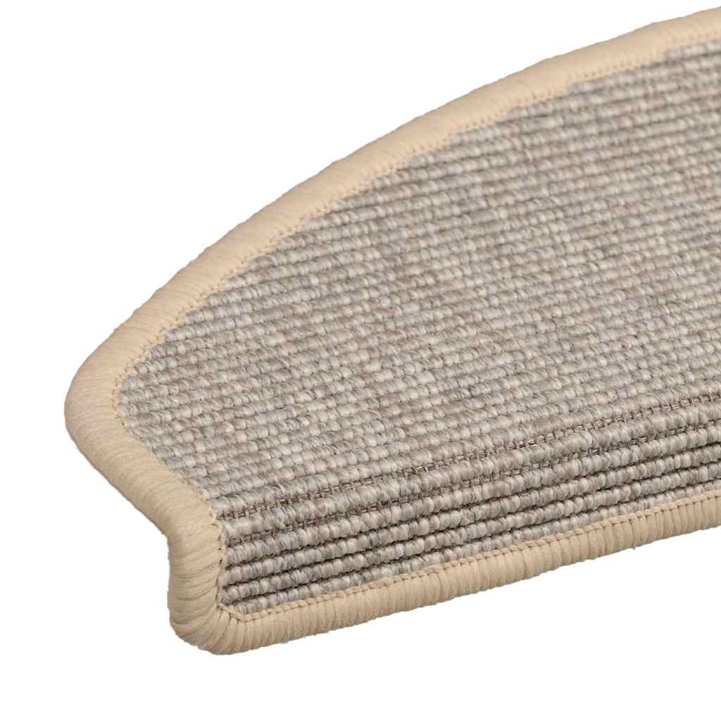 Stufenmatten 15 Stk. 56x17x3 cm Beige und Grau Halbrund