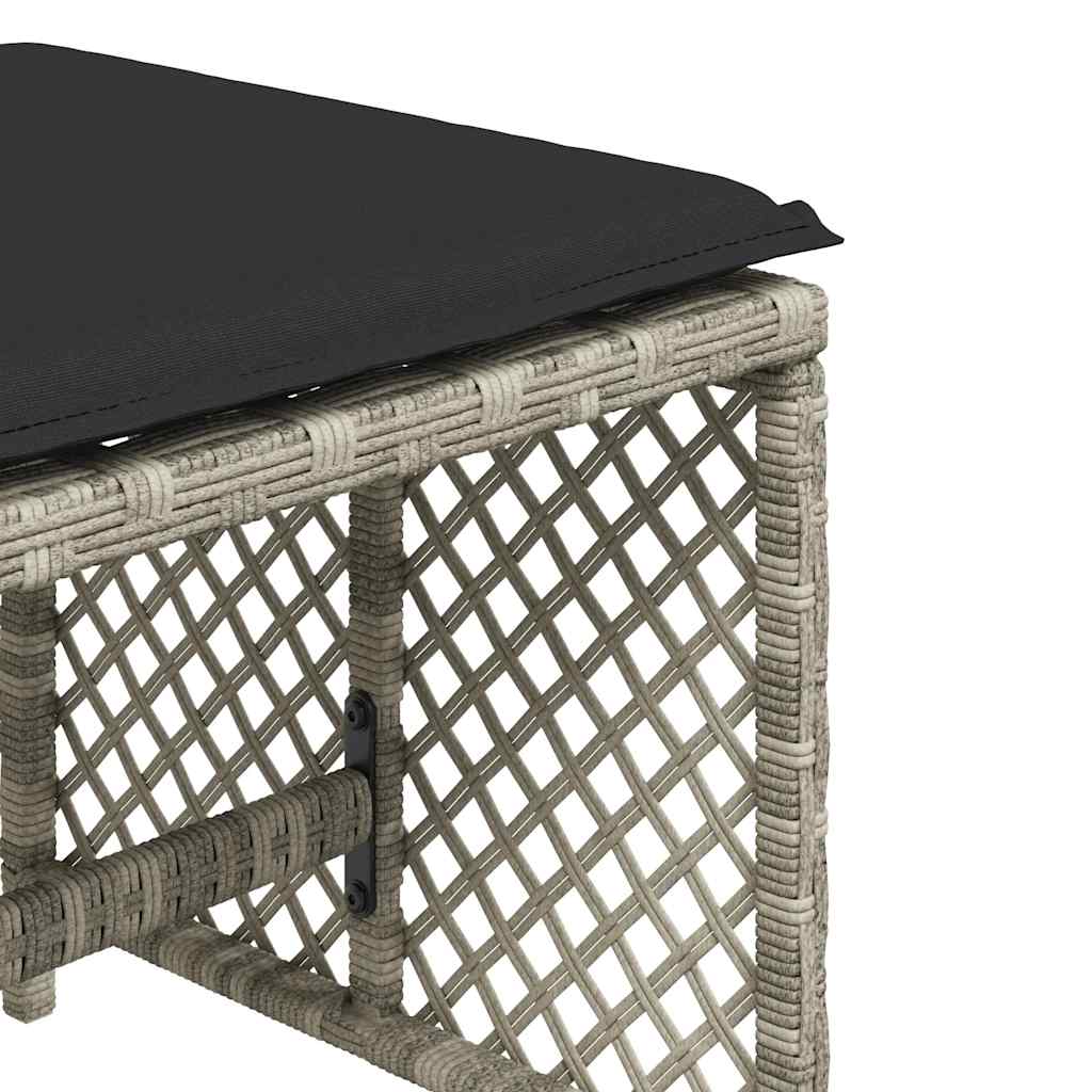 Gartenhocker mit Kissen 4 Stk. Schwarz 41x41x36 cm Poly Rattan