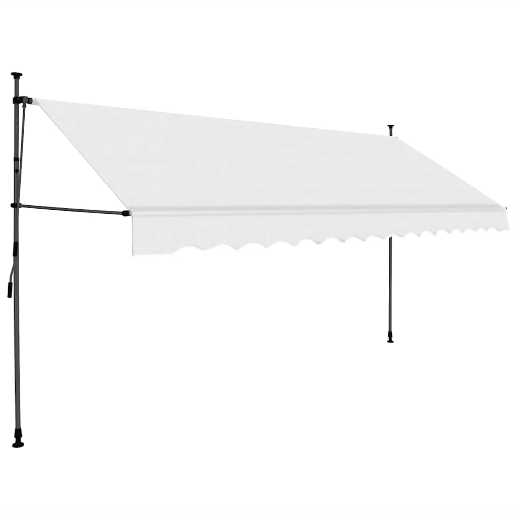 Einziehbare Markise Handbetrieben mit LED 100 cm Blau und Weiß